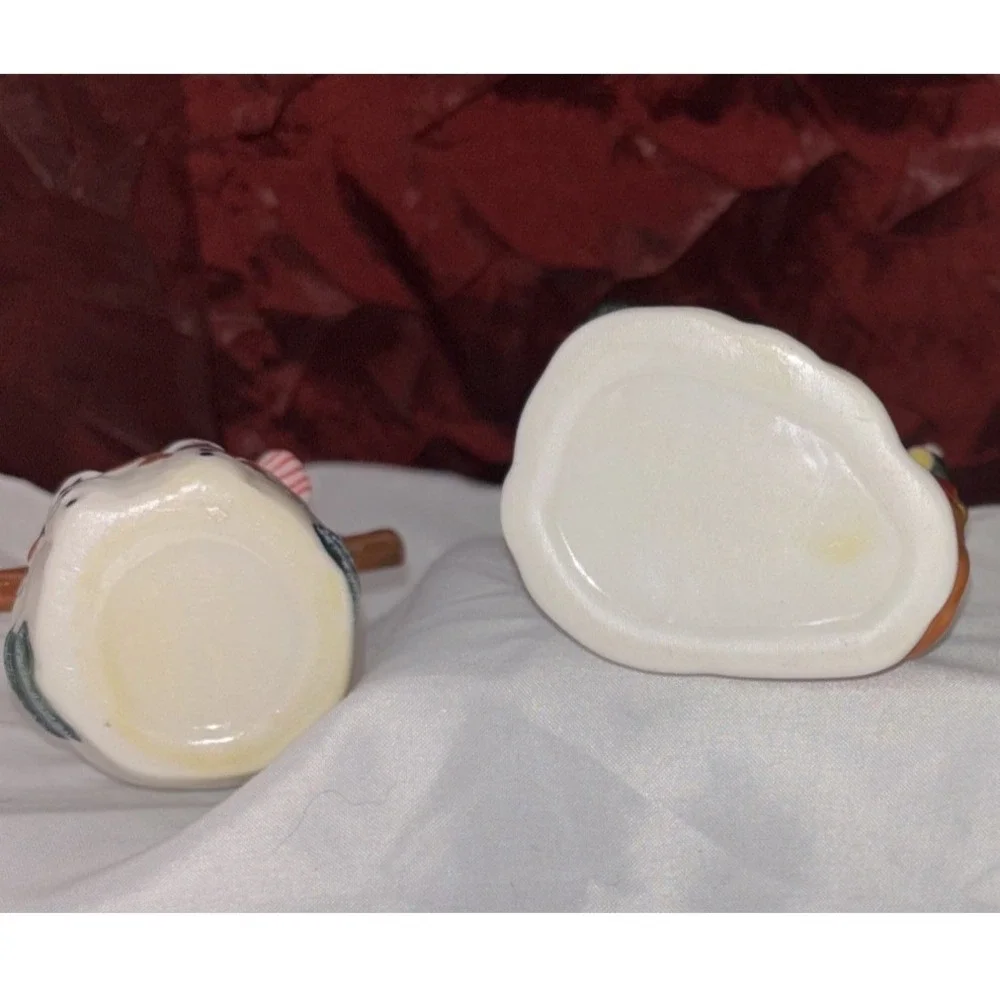 Vtg Christmas Porcelain Hinged Trinket Boxes‎ Santa Snowman W/ Special Gifts 2pc
